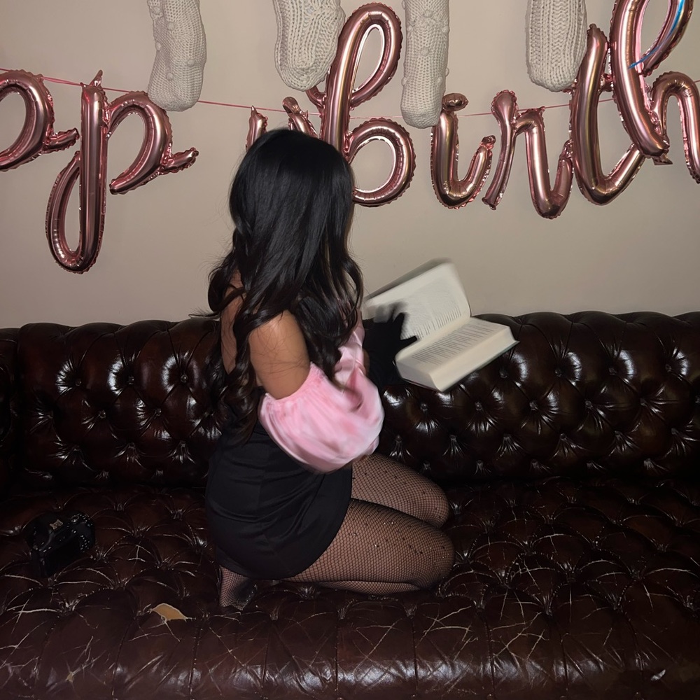 Miscreants Cupid Dress with gloves and pink puffs